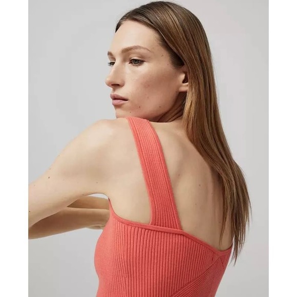 RAG & BONE Top Womens Medium Coral Orange Asher Tank Stretch Knit Shirt - Picture 2 of 15